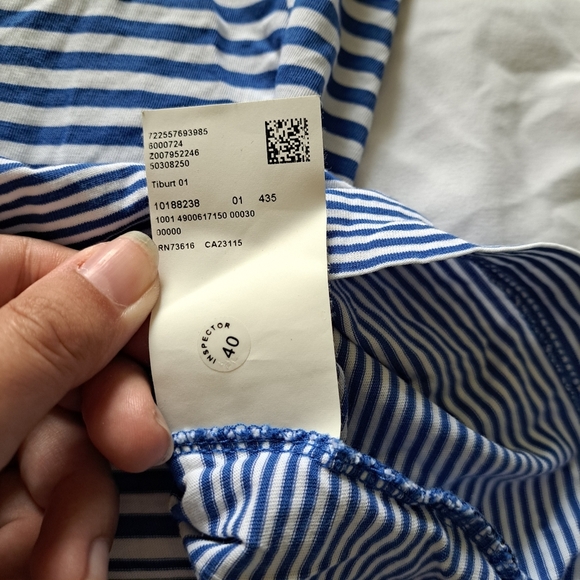 Hugo Boss | Blue & white striped regular fit ment short sleeve t shirt - Picture 10 of 11